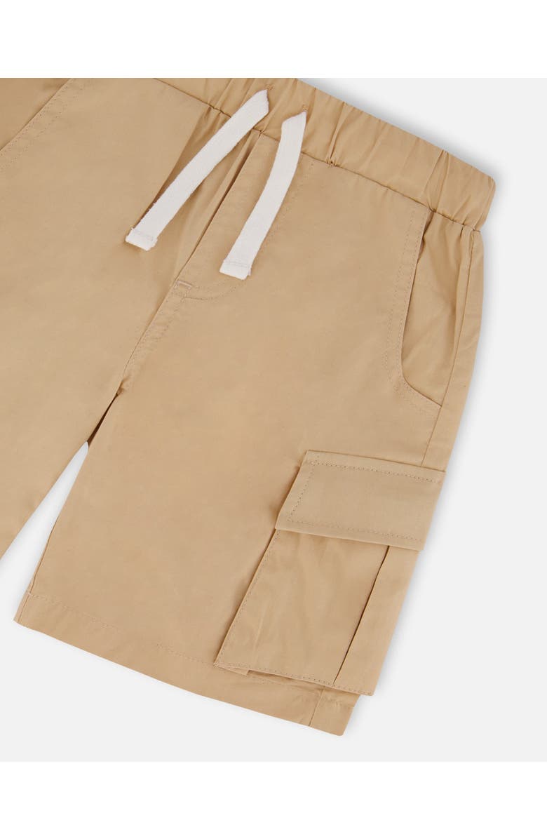 Deux par Deux Baby Boy's Parachute Cargo Pocket Shorts Light Beige, Alternate, color, 