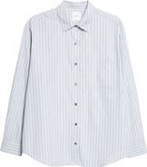 LESET Yoshi Stripe Cotton Button-Up Shirt