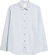 LESET Yoshi Stripe Cotton Button-Up Shirt