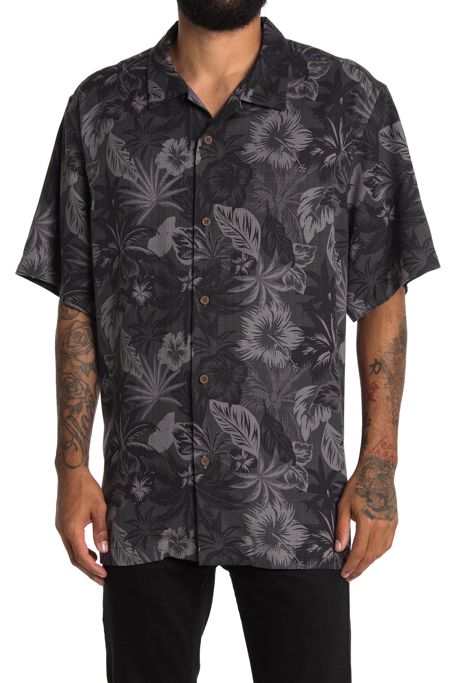 Core Values Short Tommy Bahama Core Fuego Floral Short Sleeve Regular Fit Silk Shirt (Men ...