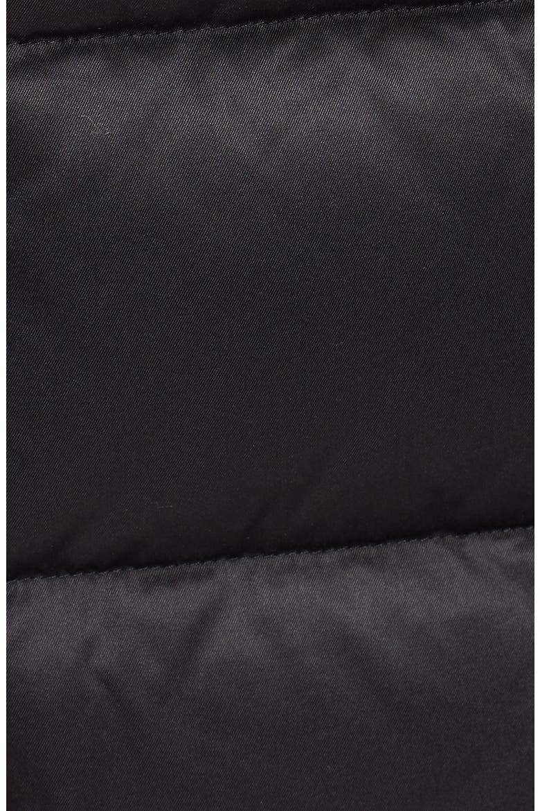 Down Midi Coat with Faux Fur Trim, Alternate, color, BLACK
