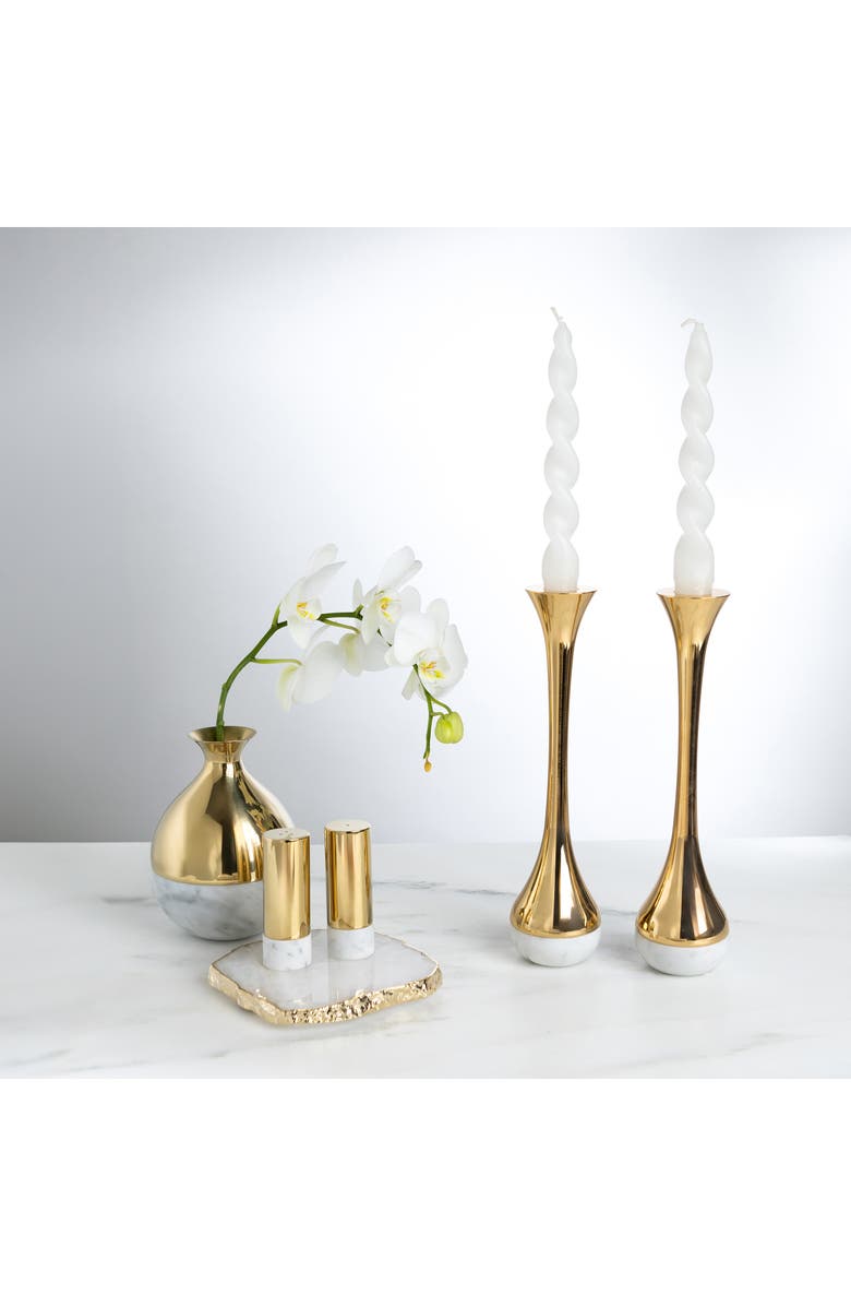 ANNA New York Coluna Dual Salt & Pepper Set, Alternate, color, White And Gold