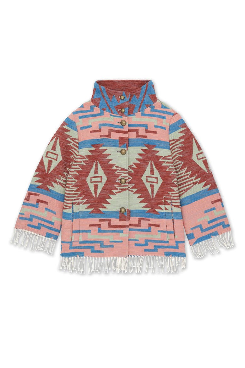 Feather Navajo Cotton Cape, Main, color, NVJ