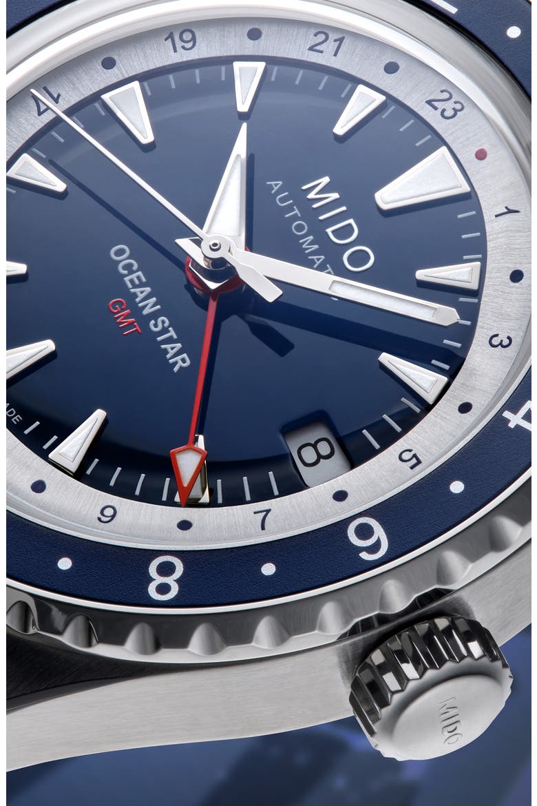 Ocean Star GMT Automatic Bracelet Watch, 40.5mm, Alternate, color, SILVER/ BLUE