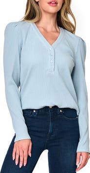 GIBSONLOOK Amelia Cotton Rib Henley
