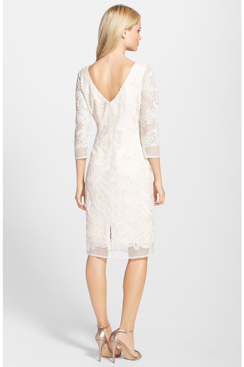 Embroidered Sequin Midi Dress, Alternate, color, IVORY