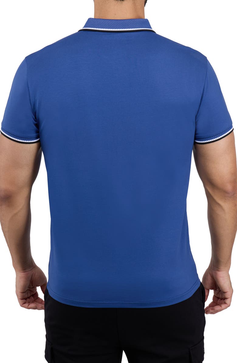 XRAY Texture Cotton Knit Polo, Alternate, color, True Blue/ Black