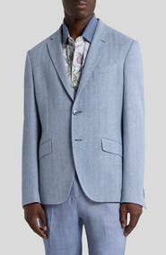 Etro Roma Jersey Cotton & Linen Herringbone Sport Coat