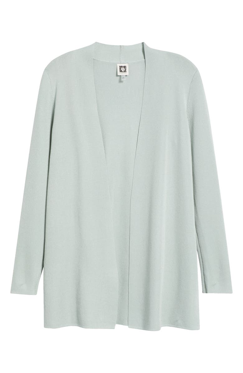 Anne Klein Nappa Open Front Cardigan, Alternate, color, Soft Aloe