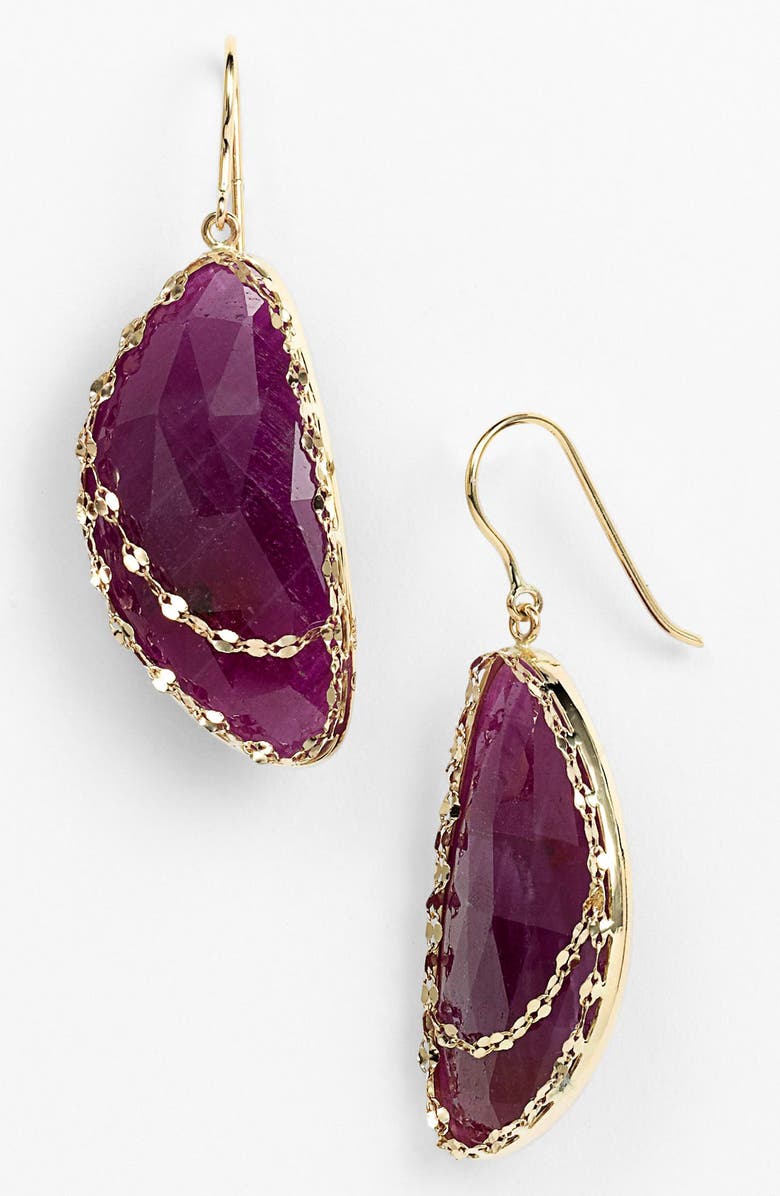 LANA Jewelry 'Stone Gold - Eden' Sapphire Drop Earrings, Main, color, 