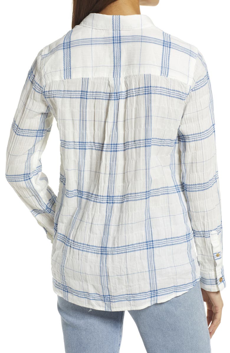 Caslon<sup>®</sup> Herringbone Weave Plaid Button-Up Shirt, Alternate, color,