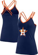 FANATICS Women's Fanatics Branded Navy Houston Astros Barrel It Up Cross Back V-Neck Tank Top