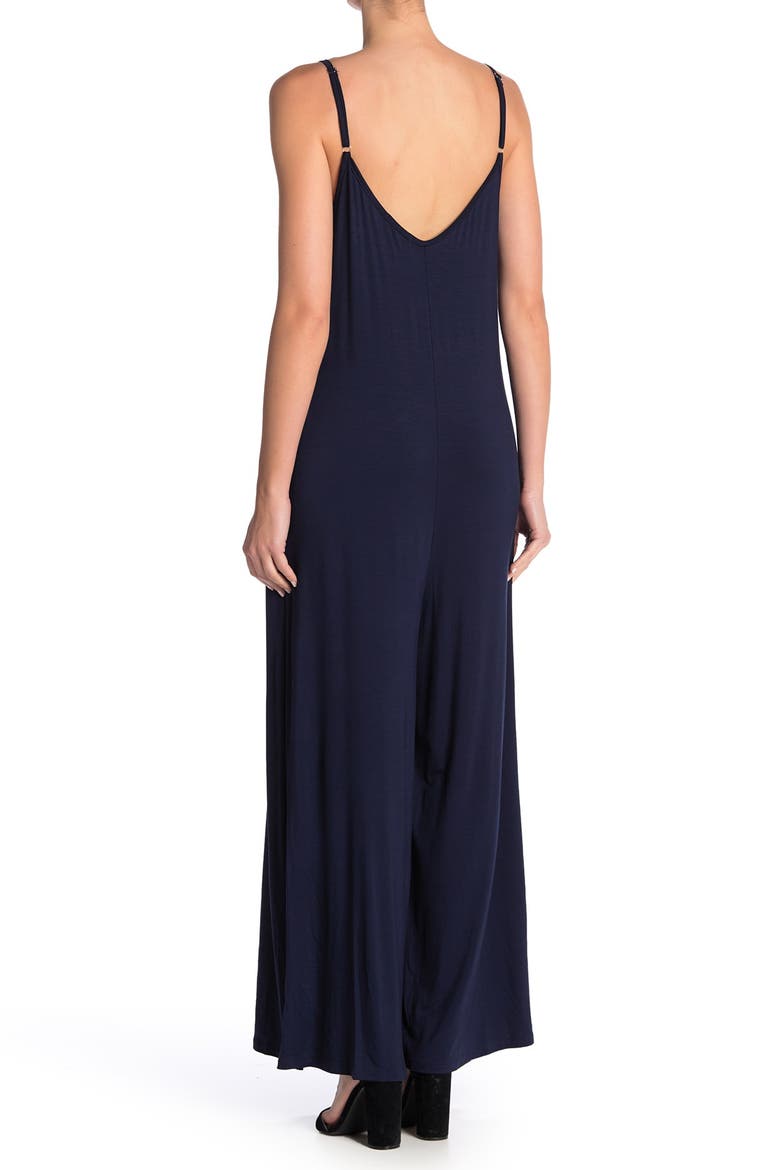 V-Neck Strappy Jumpsuit, Alternate, color, NAVY