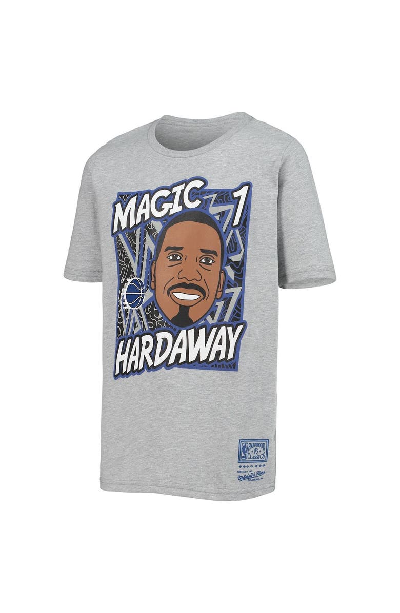 Mitchell & Ness Youth Mitchell & Ness Penny Hardaway Heathered Gray Orlando Magic Hardwood Classics King of the Court Player T-Shirt, Alternate, color, 