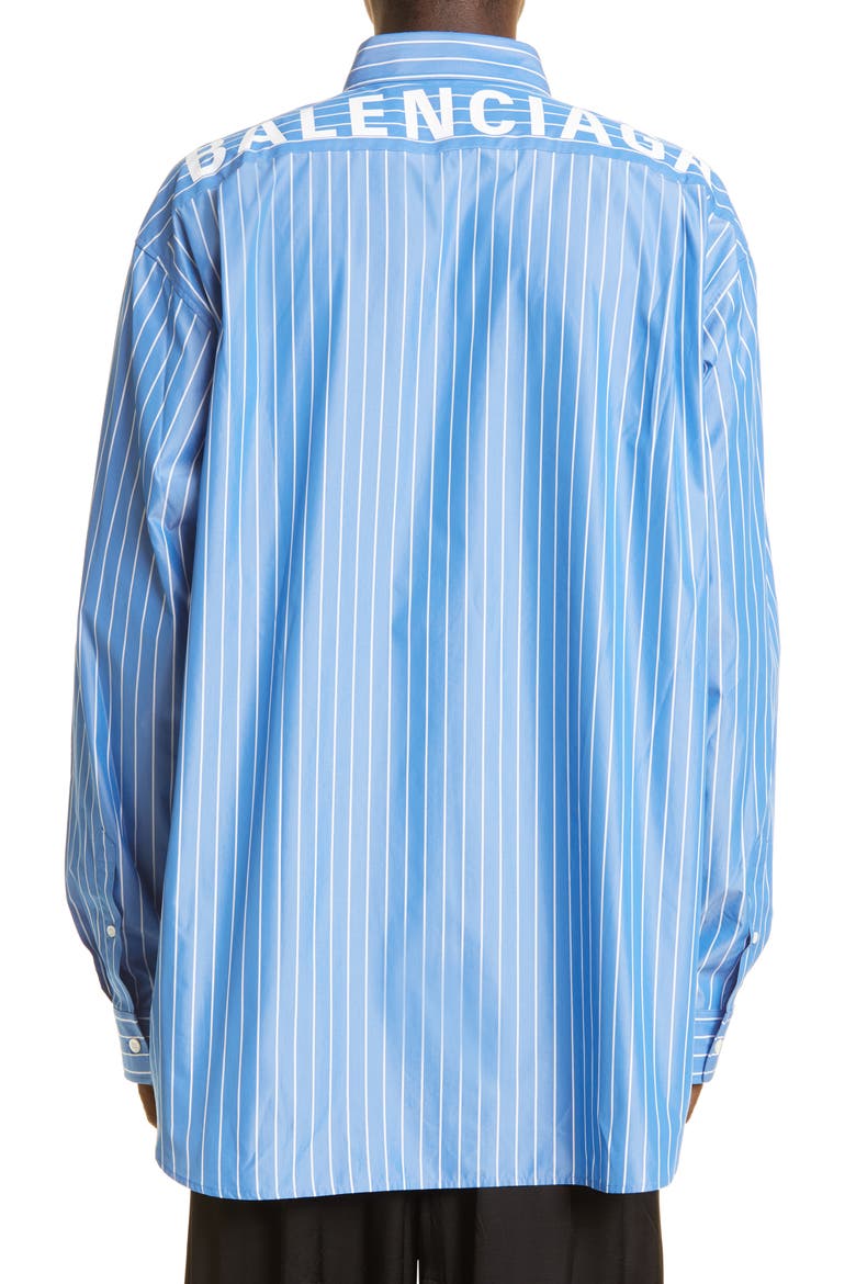 Double Sleeve Button-Down Shirt, Alternate, color, BLUE/WHITE
