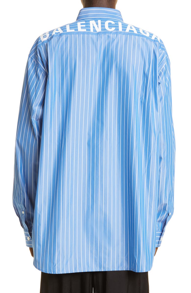 Balenciaga Double Sleeve Button-Down Shirt, Alternate, color, 