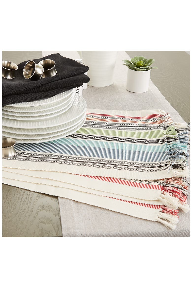 Stripe Set of 4 Placemats, Alternate, color, IVORY MULTI