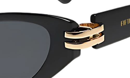 Fifth & Ninth Story 69mm Oversize Polarized Cat Eye Sunglasses In Black/black