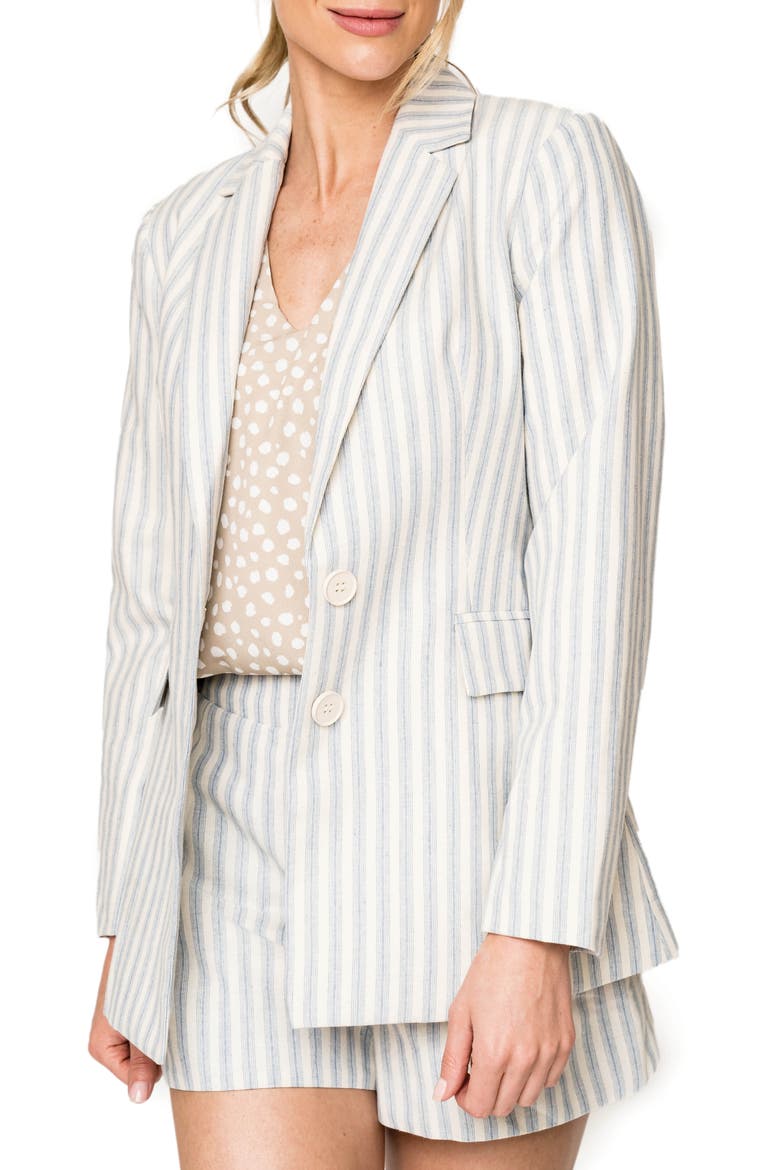 Stripe Blazer, Main, color, NEUTRAL BLUE STRIPE