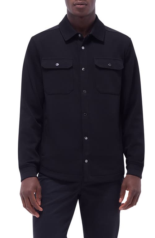 Bugatchi Soft Touch Knit Shirt Jacket In Black