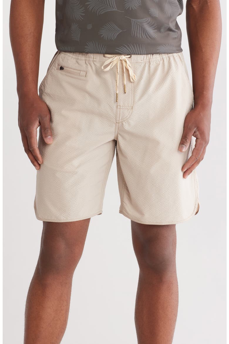 Hybrid Seersucker Drawstring Shorts, Main, color, KHAKI