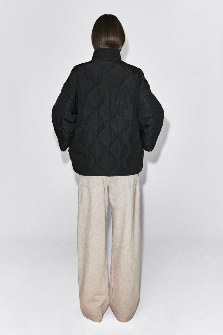 Shawl-Collar Quilted Jacket, Alternate, color, BLACK