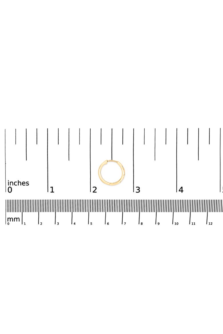 10K Gold 1/5 Cttw Lab Grown Diamond Three Stone Huggie Hoop Earrings, Alternate, color, Yellow