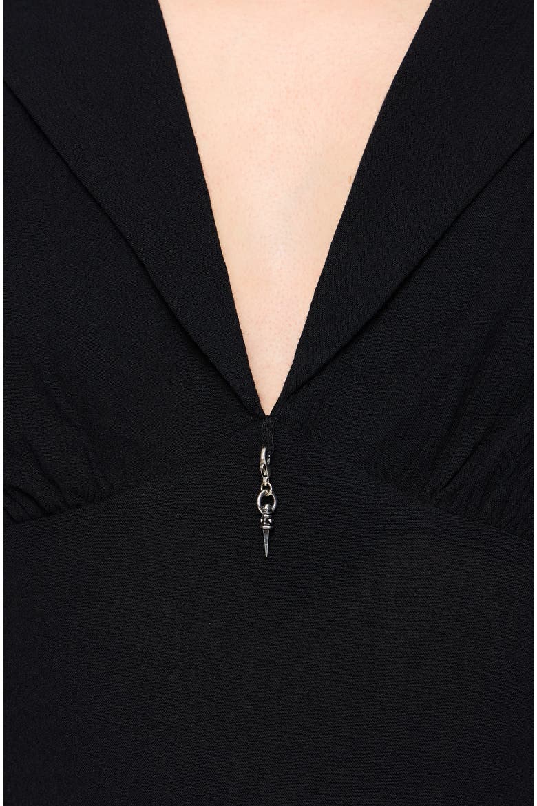 Kirya Tie Back Midi Dress, Alternate, color, Black