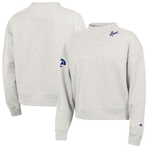 Women's Champion Gray Los Angeles Rams Triumph Fleece Mock Neck Tri-Blend Sweatshirt