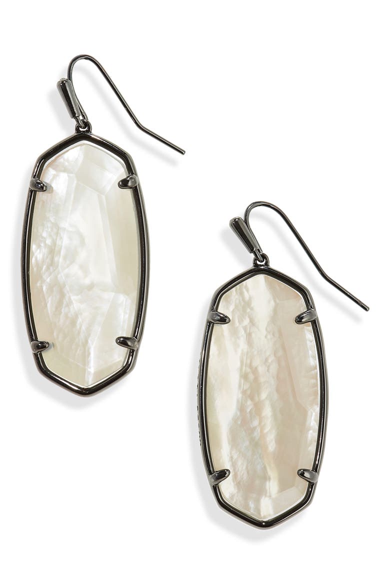 Elle Faceted Drop Earrings, Main, color, GUNMETAL/ GREY ILLUSION