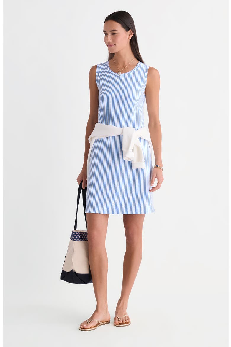 Seersucker UPF 20+ Shift Dress, Alternate, color, FEEDER BREAKER BLUE
