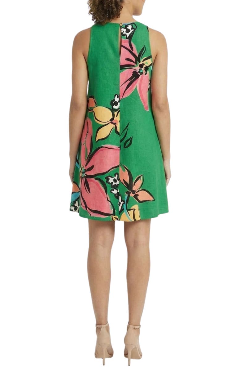 London Times Linen Blend Trapeze Dress, Alternate, color, 