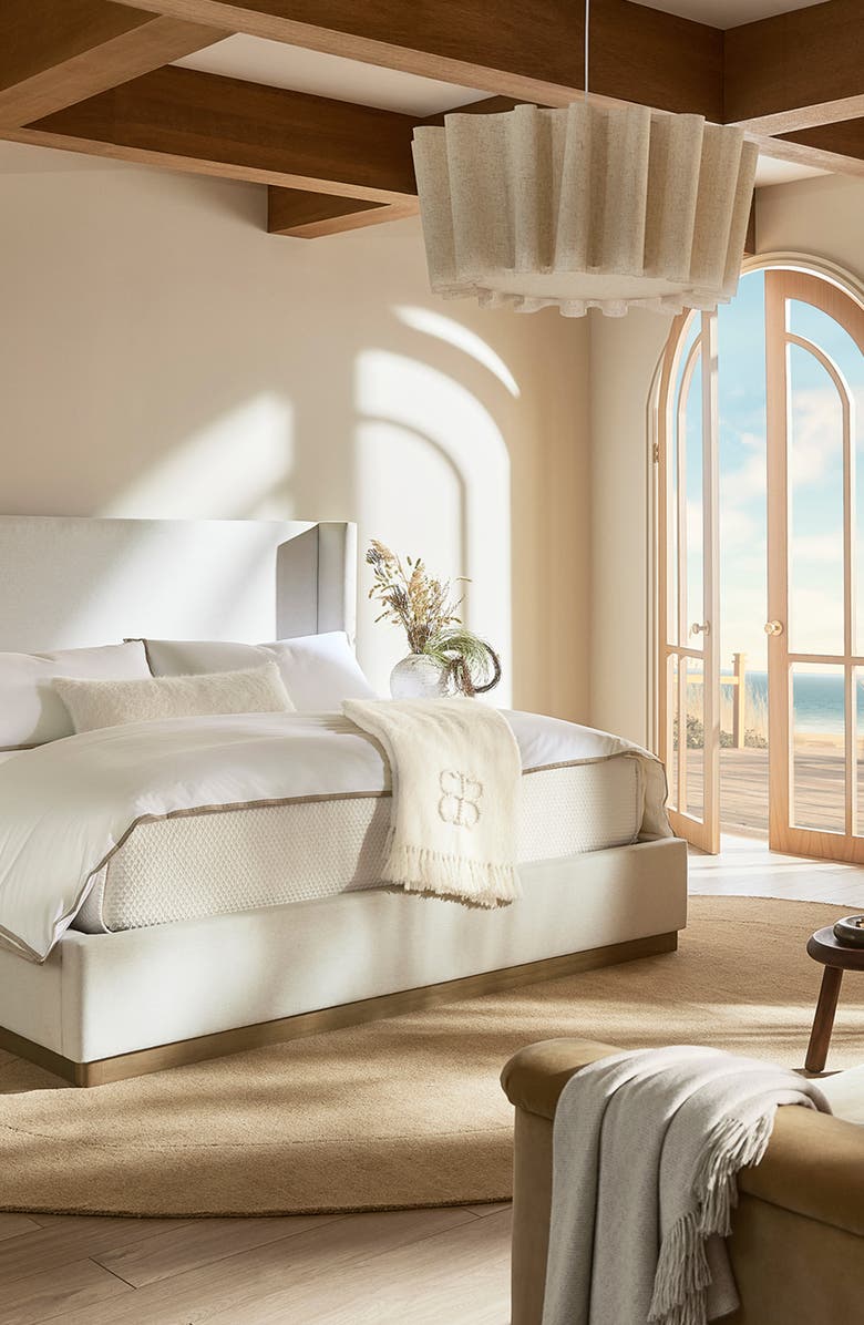 Boll & Branch Framed Percale Duvet Cover & Shams Set, Alternate, color, White/ Oak