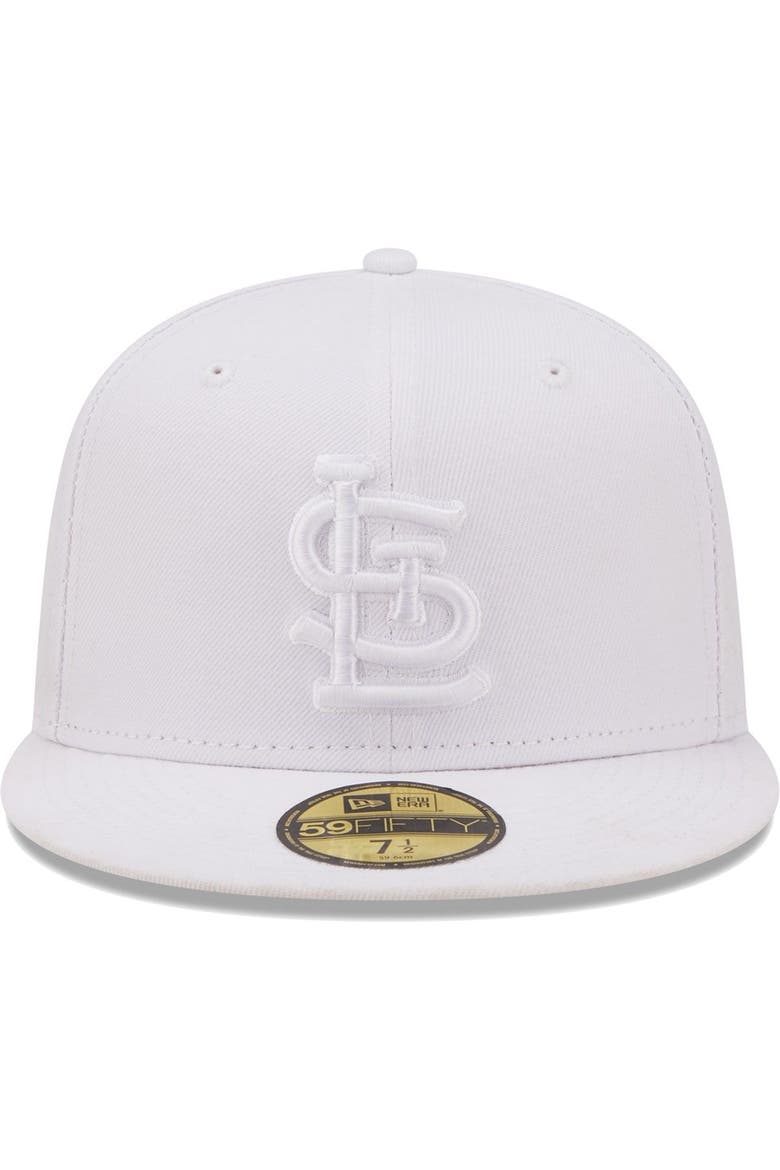 Men's New Era St. Louis Cardinals White on White Logo 59FIFTY Fitted Hat, Alternate, color, White
