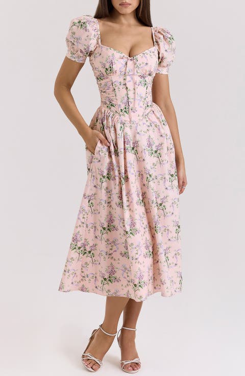 Lulabell Puff Sleeve Midi Dress