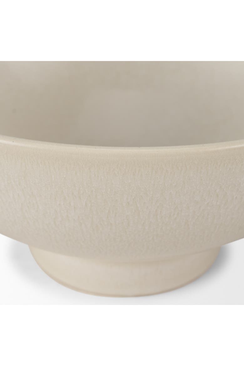 Tyren Glazed Decorative Oblong Ceramic Bowl, Alternate, color, Beige