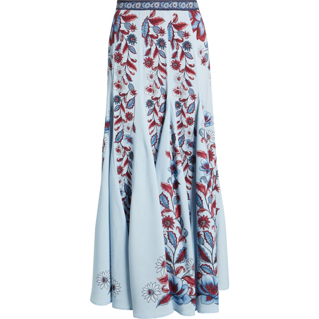 Farm Rio Marcelle Soft Blue Maxi Skirt In Blue