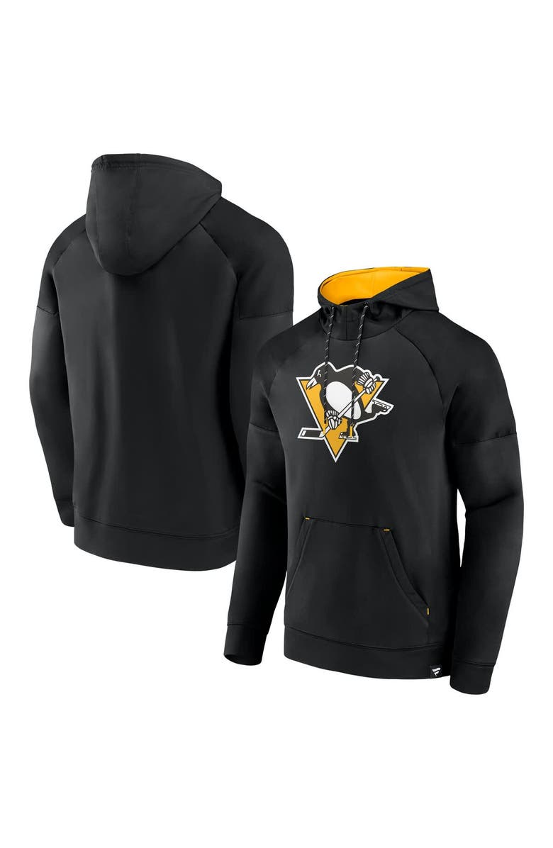 FANATICS Men's Fanatics  Black Pittsburgh Penguins Iconic Defender Raglan Pullover Hoodie, Main, color, Black