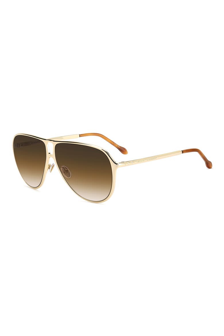 60mm Gradient Pilot Sunglasses, Alternate, color, GOLD/BROWN