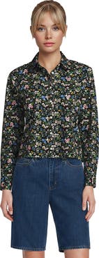 Lands' End No Iron Boxy Cropped Shirt