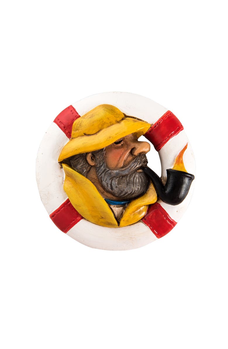 Beachcombers Round Fisherman Magnet 2.25", Main, color, Yellow