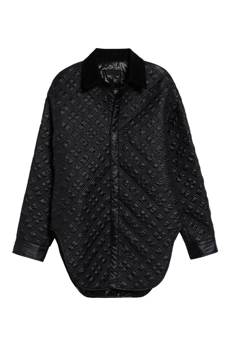 Quilted Shirt Jacket, Alternate, color, BLACK