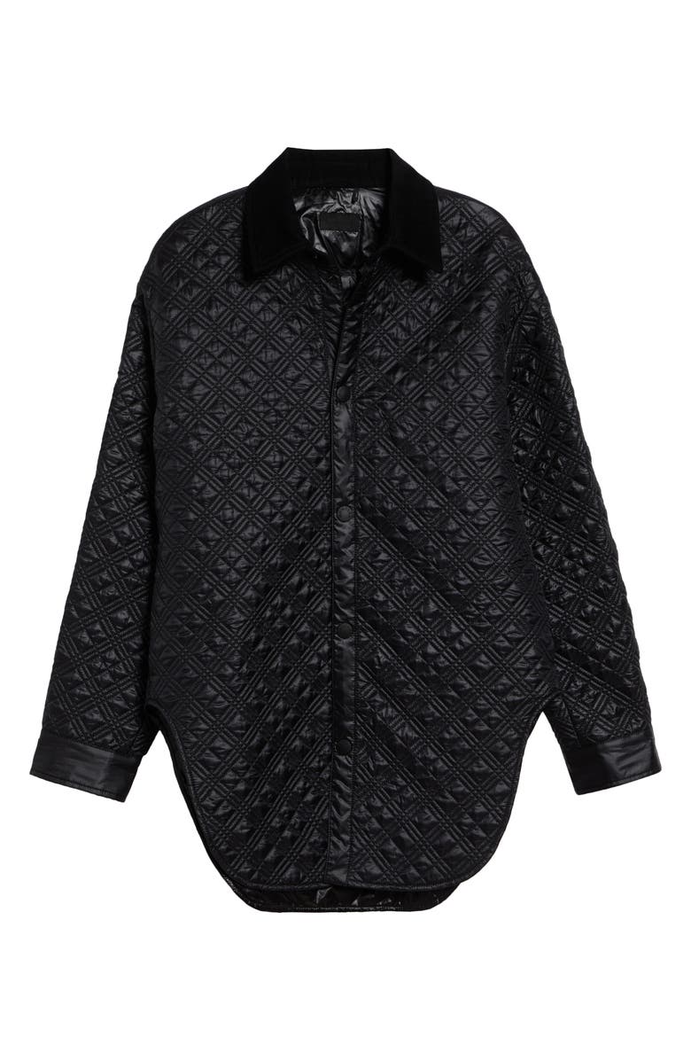 Moncler Quilted Shirt Jacket, Alternate, color, Black