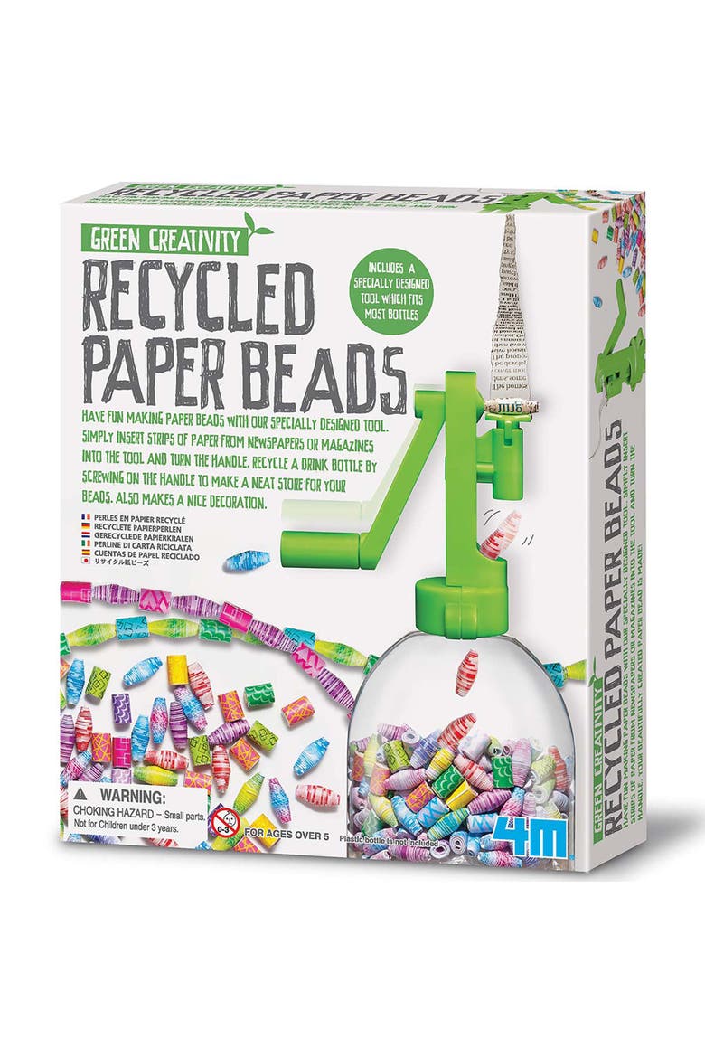 Green Creativity Recycled Paper Beads Kit, Main, color, Multicolored