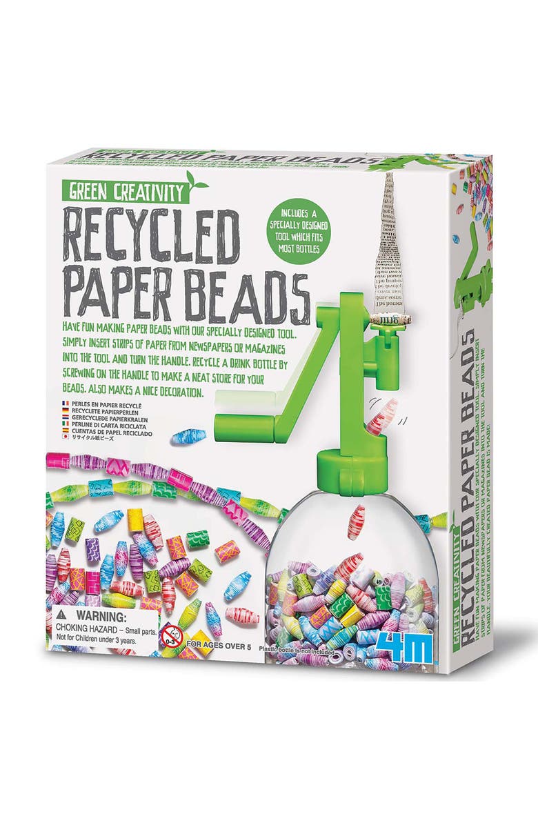 4M Green Creativity Recycled Paper Beads Kit, Main, color, Multicolored