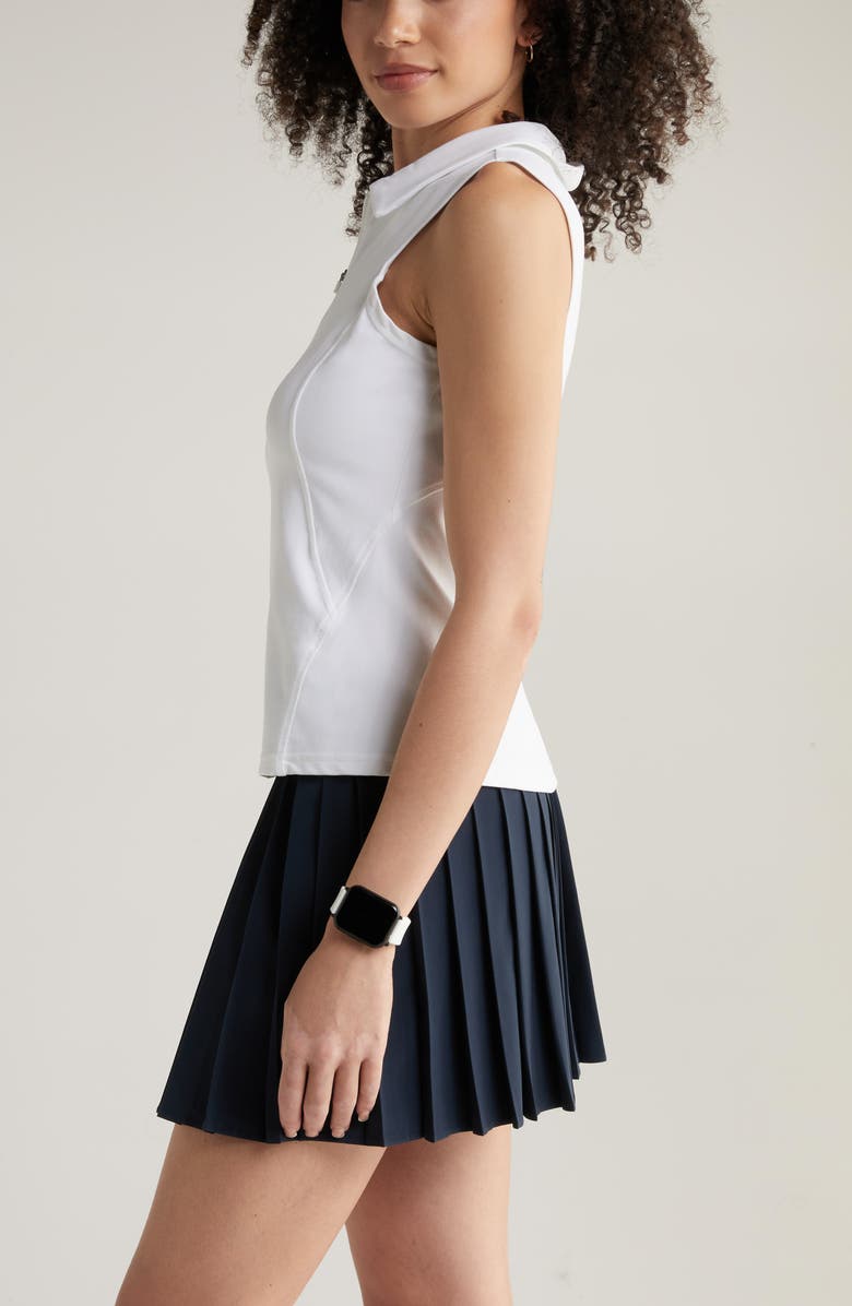 Zella Replay Half Zip Polo Tank, Alternate, color, White