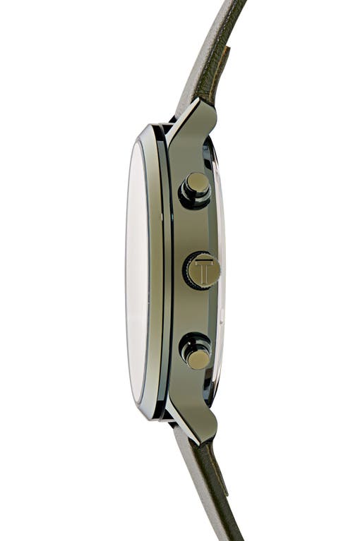 Ted Baker Haarvin Chronograph Leather Strap Watch, 44mm In Green