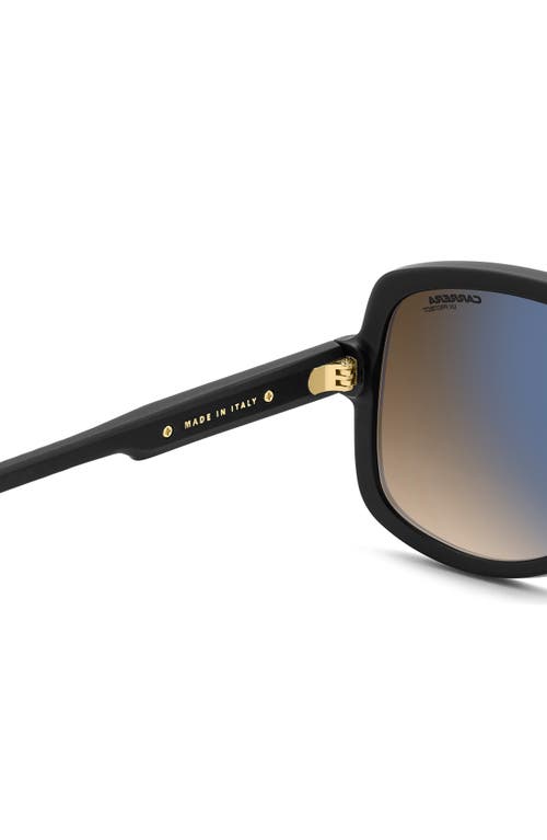 Carrera Eyewear Victory 59mm Gradient Square Geometric Sunglasses In Black Gold/black Brown Green