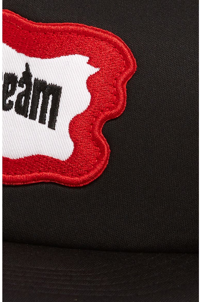 Logo Badge Trucker Hat, Alternate, color, BLACK