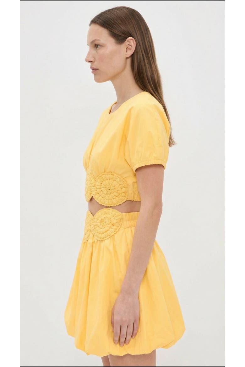 Amara Crochet Cotton Skirt, Alternate, color, Yellow